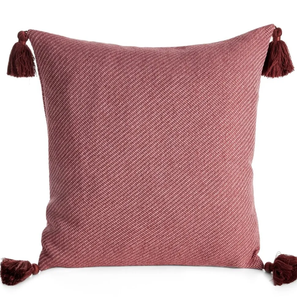 Poszewka POLY 04 różowa 45x45 chwosty