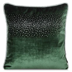 Poszewka ROYAL 45x45 cyrkonie zielona