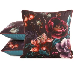 Poszewka VELVET/130 45x45 ciemne kwiaty
