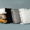 Poszewka VELVET 45x45 falbana mięta