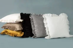 Poszewka VELVET 45x45 falbana mięta