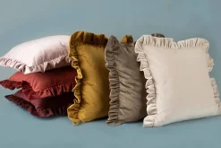 Poszewka VELVET 45x45 falbana mięta