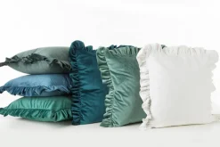 Poszewka VELVET 45x45 falbana mięta