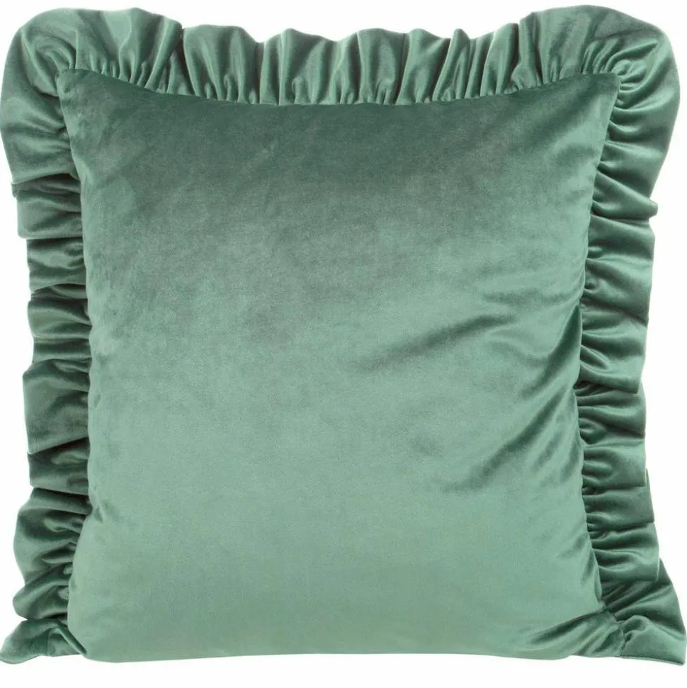 Poszewka VELVET 45x45 falbana mięta