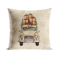 Poszewka VINTAGE SAMOCHÓD 40x40 cm BEŻ