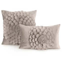 Poszewka FLORES kwiat 3D 45x45 beż * EUROFIRANY B.B. Choczyńscy Sp.J. Discount