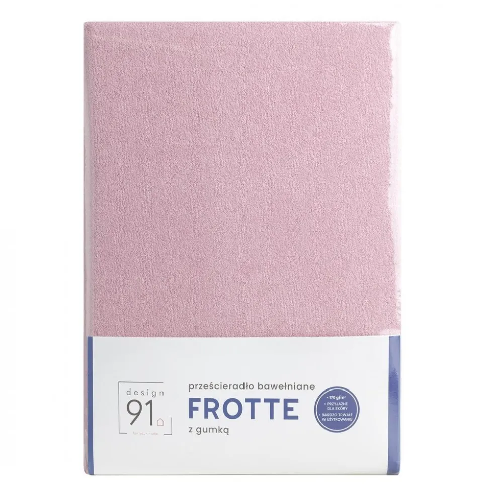 Prześcieradło FROTTE pudrowe 220x200 x 20cm