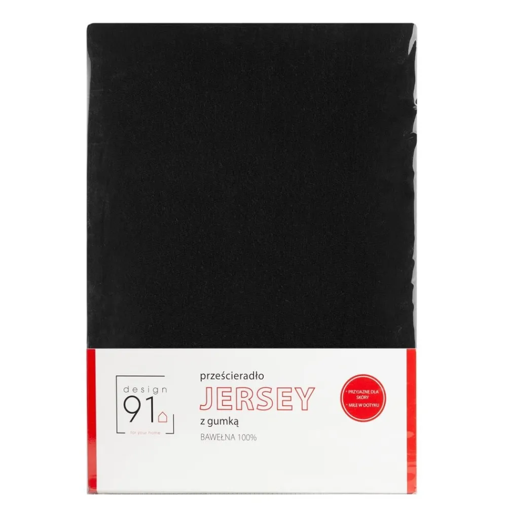 Prześcieradło JERSEY czarne 220x200+30cm * EUROFIRANY B.B. Choczyńscy Sp.J. Outlet