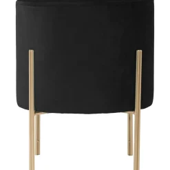 Pufa na złotych nogach Black Velvet