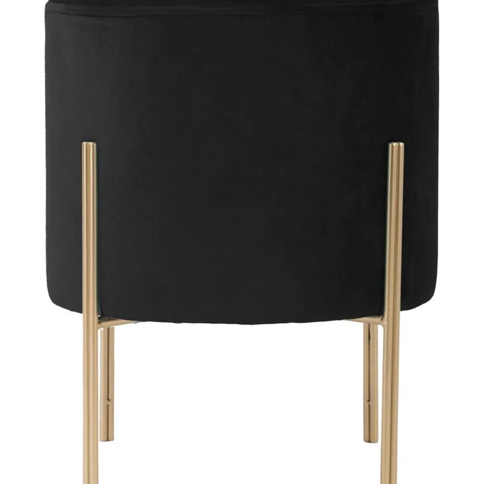 Pufa na złotych nogach Black Velvet