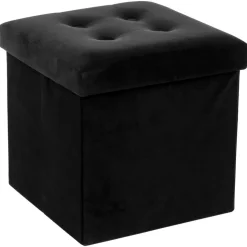 Pufa pikowana Adaline Black 38x38 cm