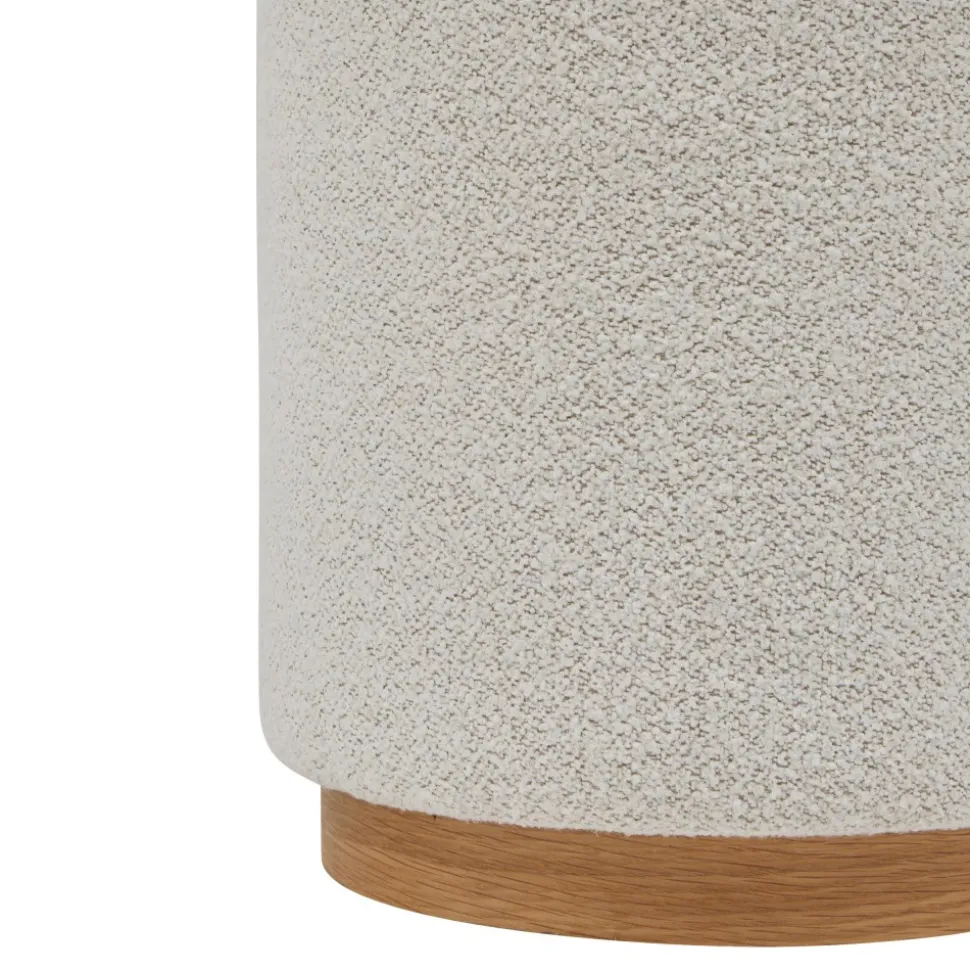 Pufa tapicerowana boucle Nesky biała