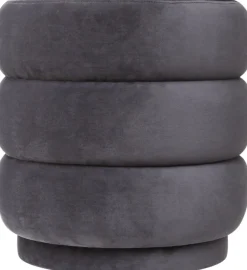 Pufa welurowa Sinan Grey Velvet