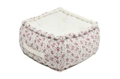 Pufa GINNY 40x40x30 kwiaty czerwone * STOF Outlet