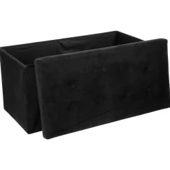 Pufa pikowana Adaline Black 76x38 cm * Atmosphera Discount
