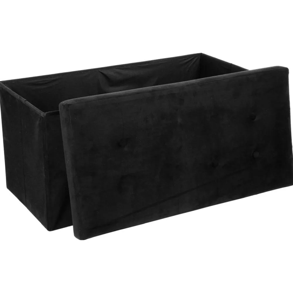 Pufa pikowana Adaline Black 76x38 cm * Atmosphera Discount