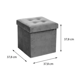 Pufa pikowana Adaline Grey 38x38 cm * Atmosphera New
