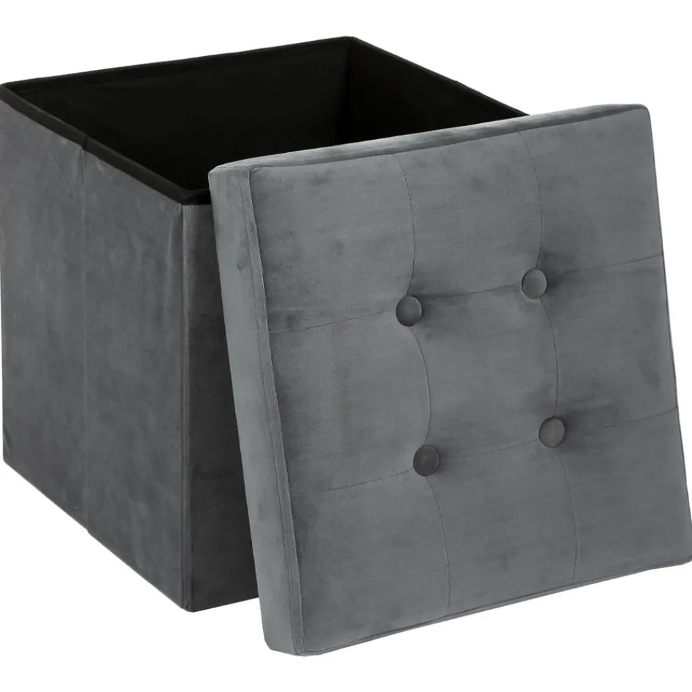 Pufa pikowana Adaline Grey 38x38 cm * Atmosphera New