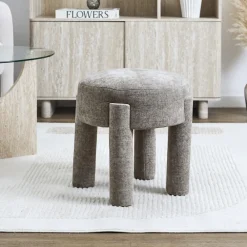 Pufa tapicerowana RIVA w kolorze taupe * HowHomely Online