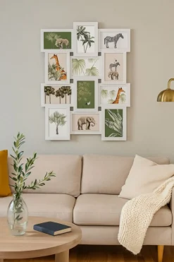 Ramka wisząca 10x15 Savannah biała 12 zdjęć