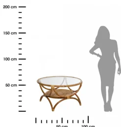 Rattanowy stolik kawowy Farah 90 cm