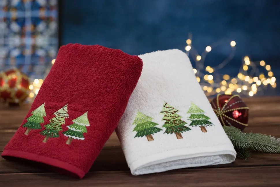 Ręcznik świąteczny SANTA/17 50x90 biały