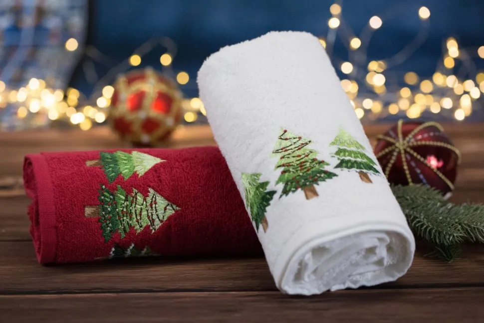 Ręcznik świąteczny SANTA/17 50x90 biały