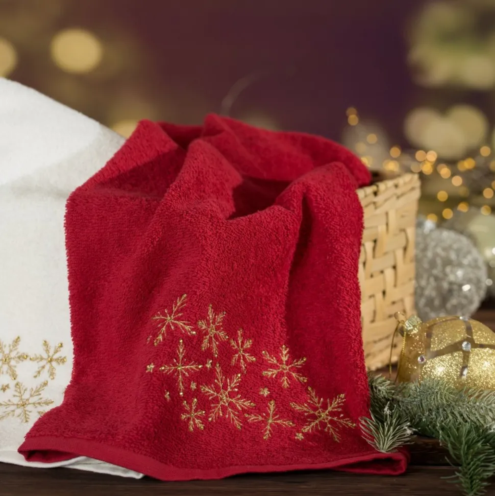 Ręcznik świąteczny SANTA/16 70x140 biały