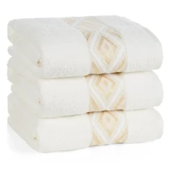 Ręcznik z błyszczącą nicią AZARI 70x140 krem