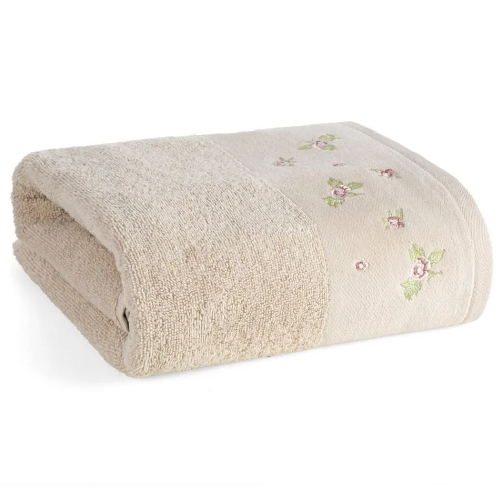 Ręcznik DALIA kwiatowy haft 70x140 cm beż * EUROFIRANY B.B. Choczyńscy Sp.J. Outlet