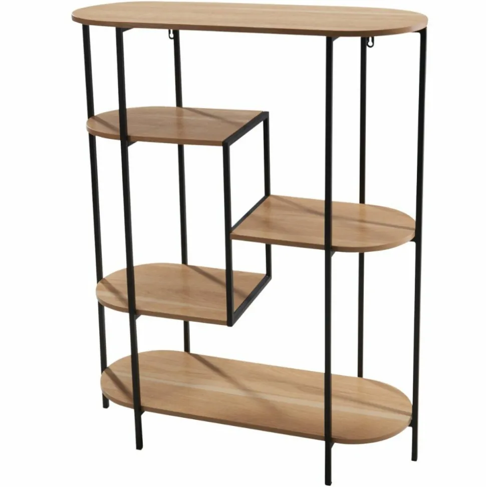 Regał metalowy z półkami Mdf 77x33x95 cm