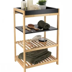 Regał z 4 półkami Black Bamboo