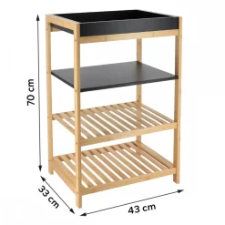 Regał z 4 półkami Black Bamboo