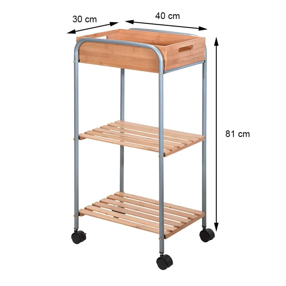 Regał bambusowy na kółkach * Bathroom Solutions Clearance