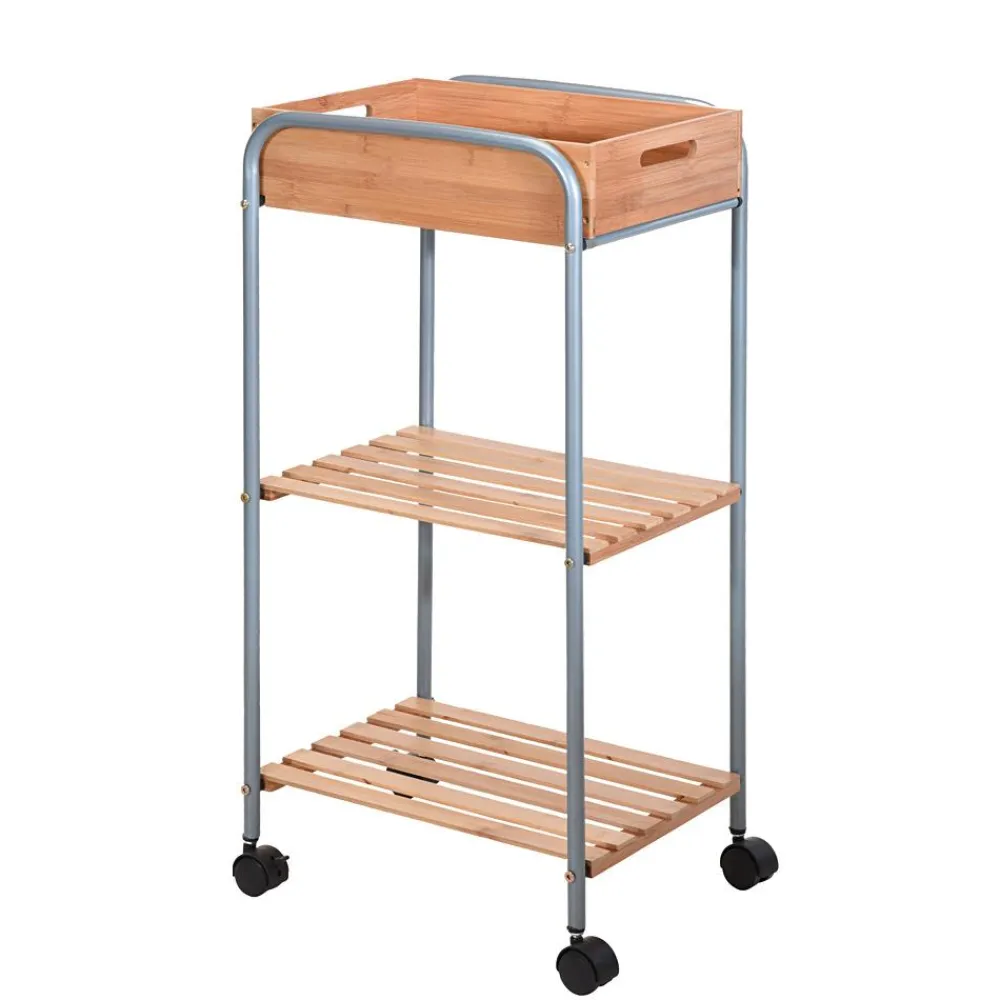 Regał bambusowy na kółkach * Bathroom Solutions Clearance