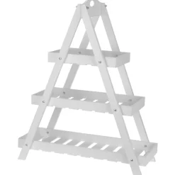 Regał drewniany drabina 3 poziomy biały * H&S Decoration Sale