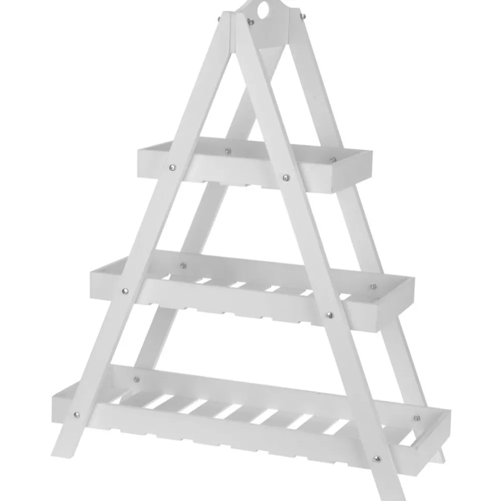 Regał drewniany drabina 3 poziomy biały * H&S Decoration Sale