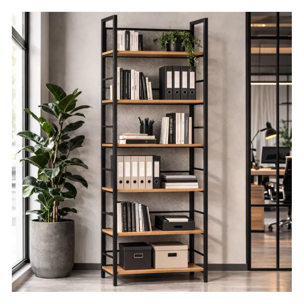 Regał na książki biurowy Arti 6 półek LOFT * HowHomely Outlet
