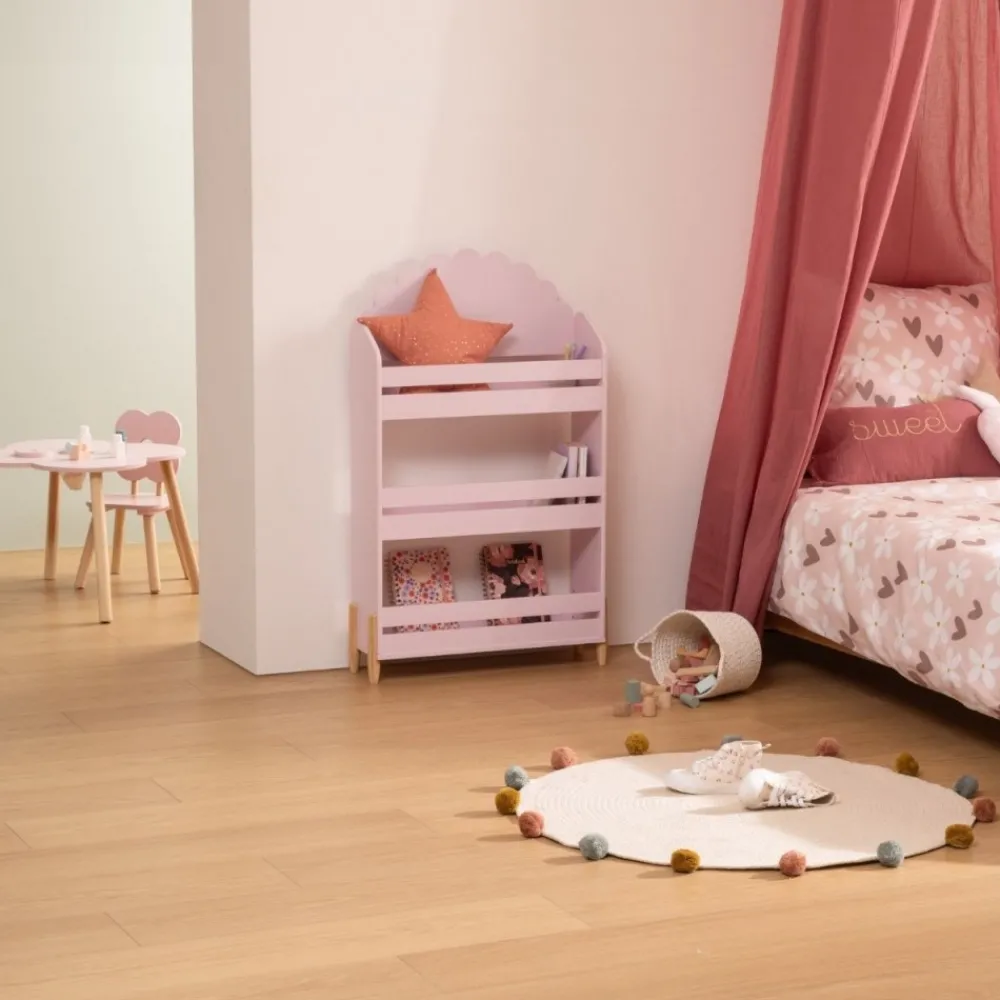 Regał na książki Douceur Flower 100 cm różowy * Atmosphera Online