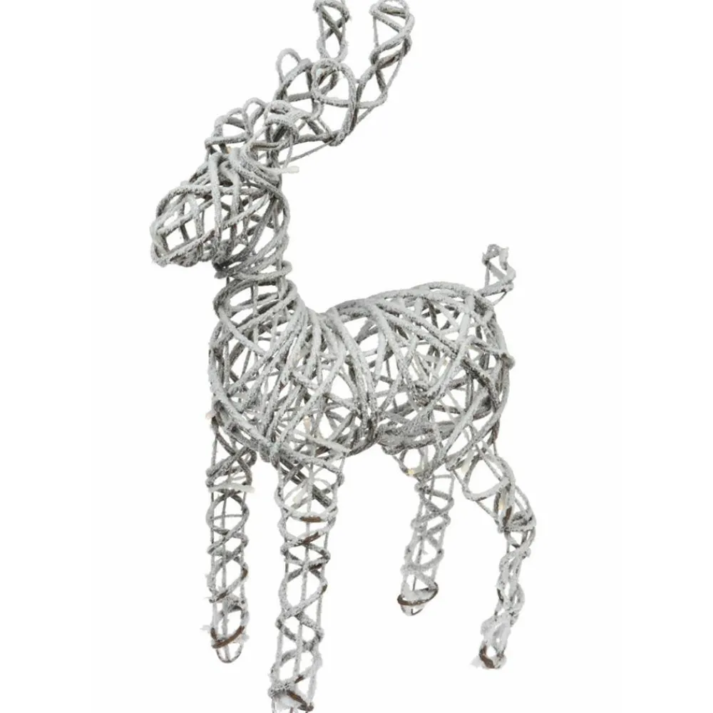 Renifer świąteczny ośnieżony 20 Led 58cm * H&S Decoration