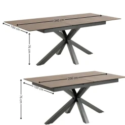 Rozkładany stół Heaven blat z rdzawobrązowej ceramiki