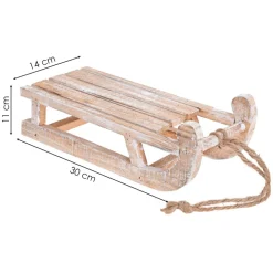 Sanki dekoracyjne drewniane bielone 30 cm