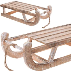 Sanki dekoracyjne drewniane bielone 50 cm
