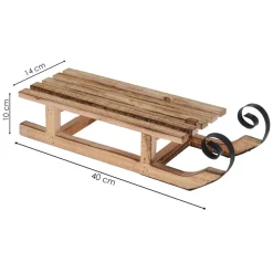 Sanki dekoracyjne drewniane brązowe 40 cm * H&S Decoration Best