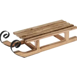 Sanki dekoracyjne drewniane brązowe 40 cm * H&S Decoration Best