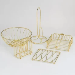 Serwetnik metalowy złoty 15x6,50x h13 cm