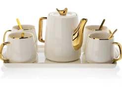 Serwis kawowy Noah White Gold