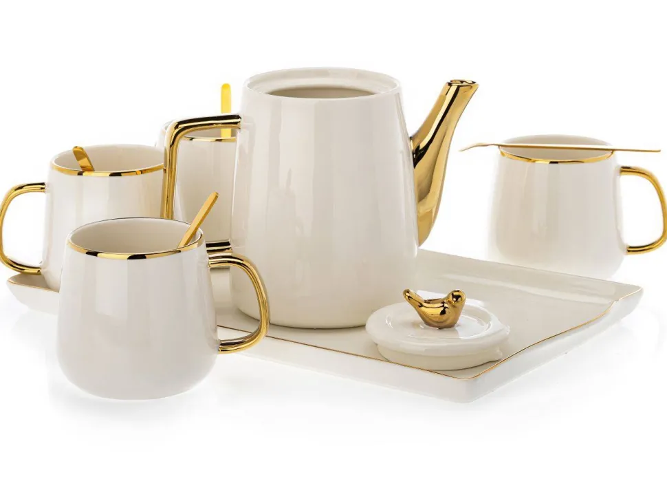 Serwis kawowy Noah White Gold