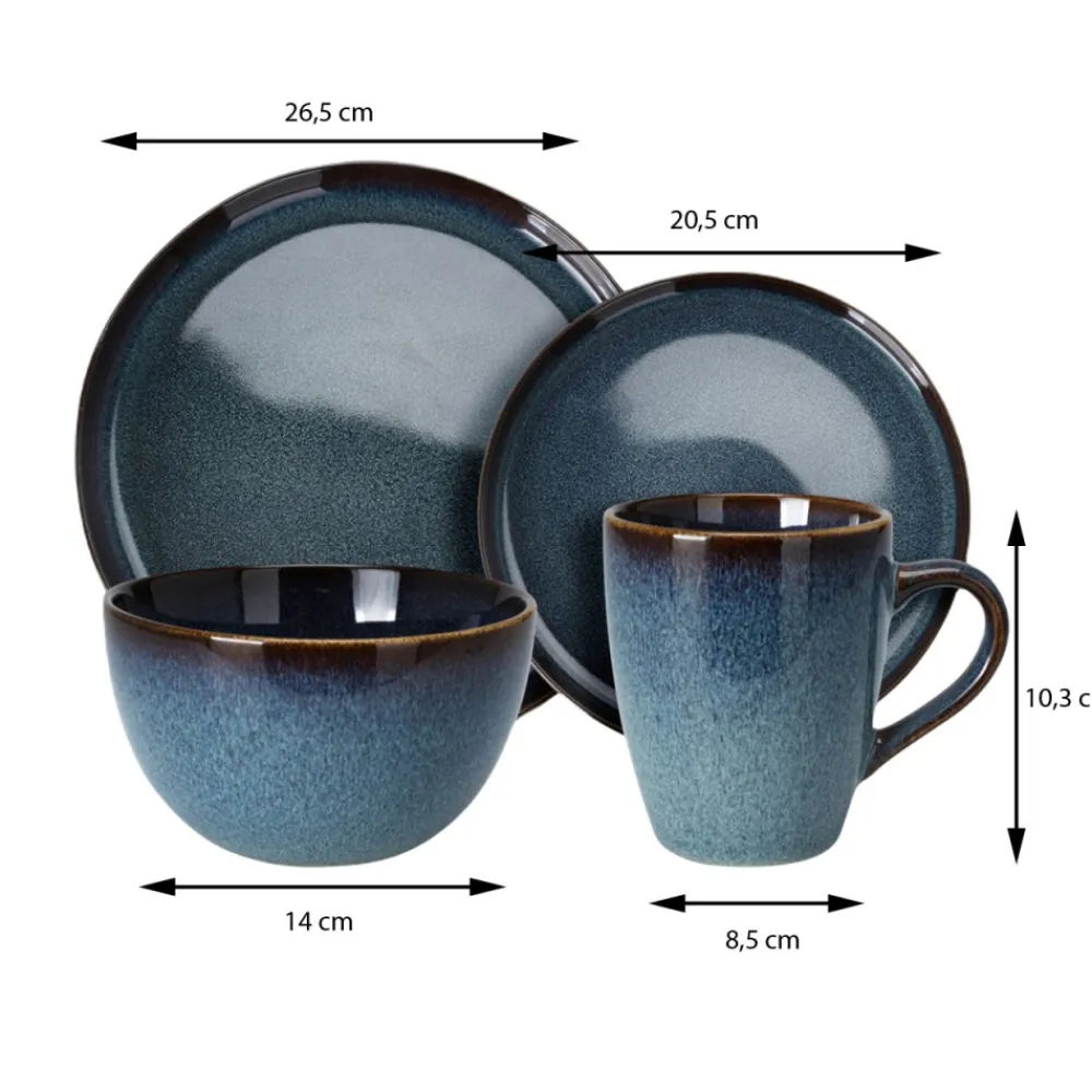 Serwis obiadowy dla 4 osób 16 elem. granat * Siaki Collection Best