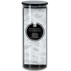 Słój szklany z czarną pokrywą 1050ml * Excellent Houseware Online